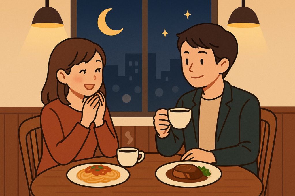 Enjoying Dinner and Relaxing at Night Cafés